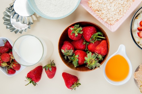 Buttermilk with strawberries